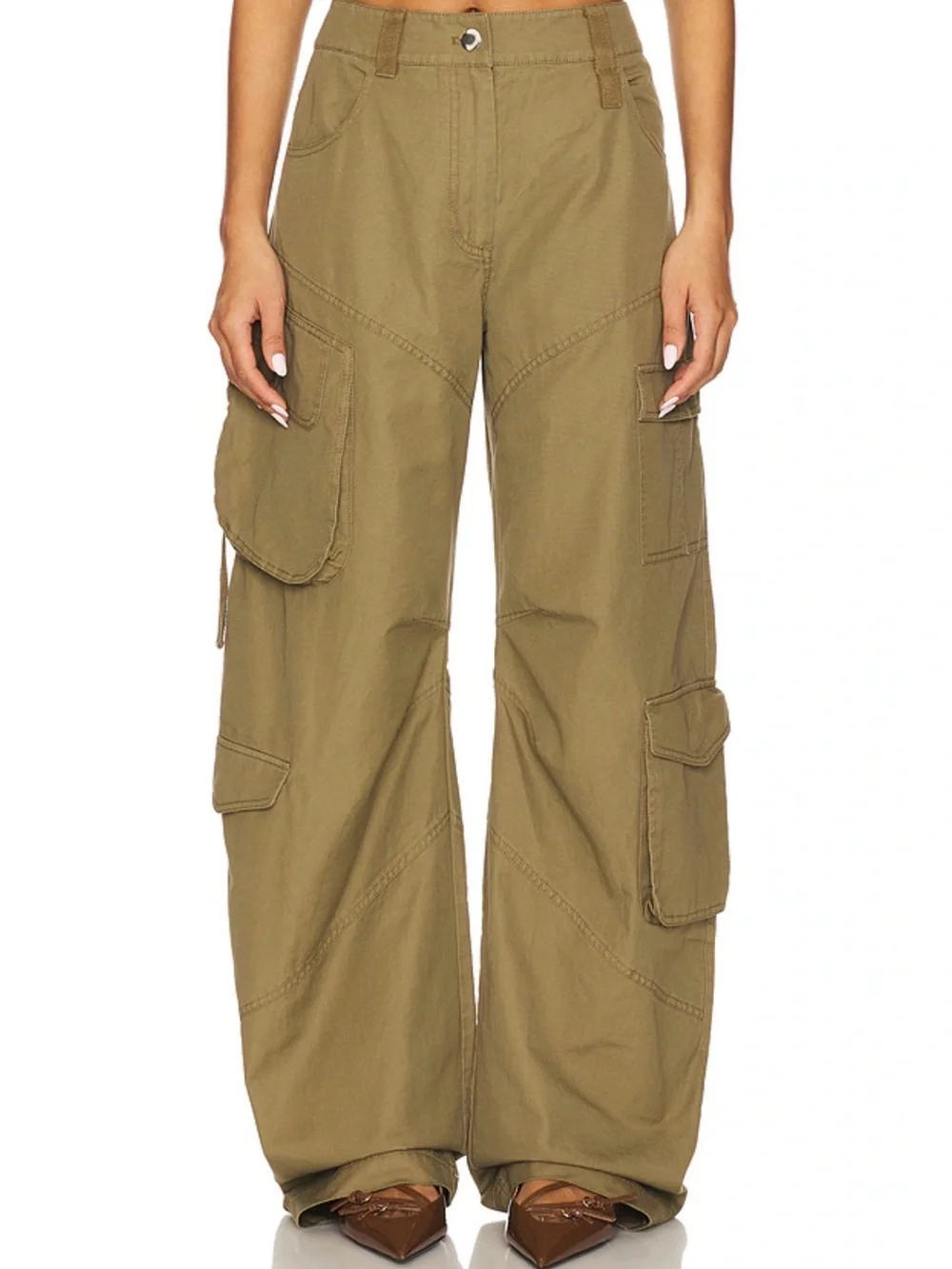 Camila Coelho Gigi Pant in Olive Green - Small